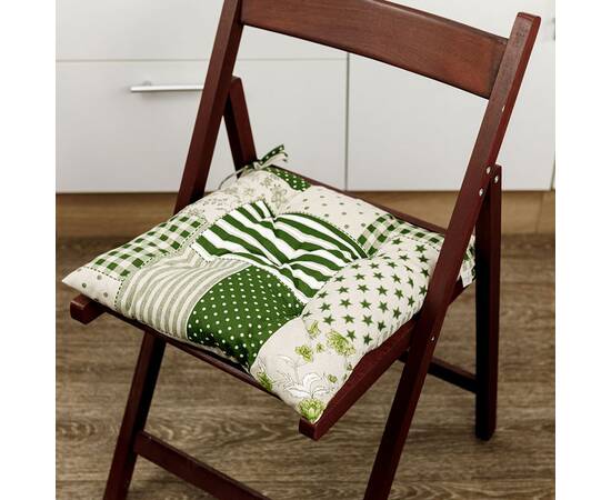 Подушка на стілець 40х40 Печворк зелений Господиня Прованс (031612), Колір: зелений, Розмір: 40x40, зображення 2