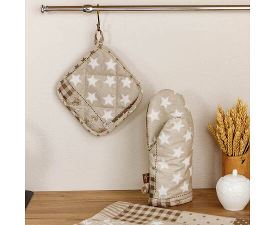 Прихватка 20х20 Печворк бежевый Господиня Прованс (031496), изображение 3