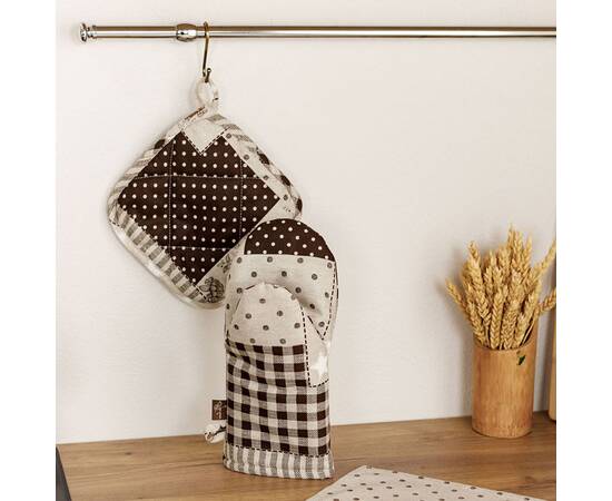 Прихватка 20х20 Печворк коричневый Господиня Прованс (031500), изображение 3