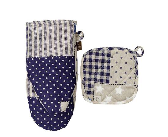 Рукавичка Печворк синий Господиня Прованс (031504), изображение 3