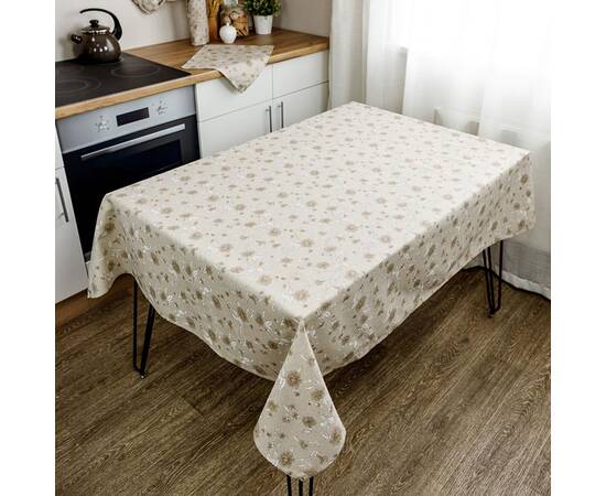 Скатерть 136х220 Цветы бежевые Господиня Прованс (031586), Тип: скатерти, Цвет: бежевый, Форма скатерти: прямоугольная, Размер: 136x220, изображение 2