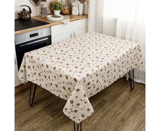Скатертина 136х220 Квіти коричневі Господиня Прованс (031590), Тип: скатертини, Основний колір: коричневий, Форма скатертини: прямокутна, Розмір: 136x220, зображення 2