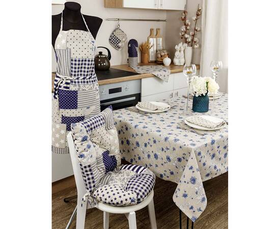 Скатертина 136х180 Квіти сині Господиня Прованс (031564), Тип: скатертини, Основний колір: синій, Форма скатертини: прямокутна, Розмір: 136x180, зображення 4