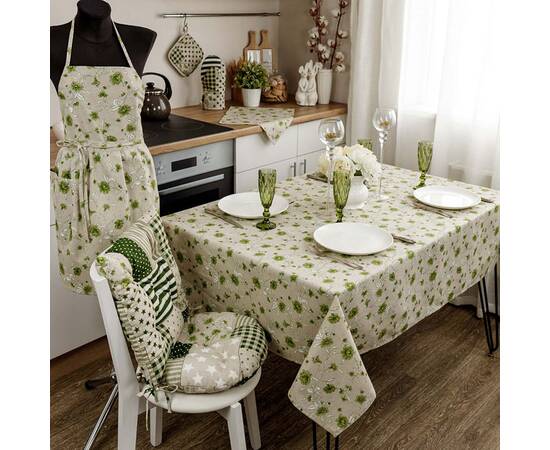 Скатертина 136х220 Квіти зелені Господиня Прованс (031592), Тип: скатертини, Основний колір: зелений, Форма скатертини: прямокутна, Розмір: 136x220, зображення 3