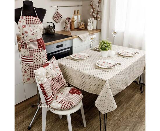 Скатертина 136х220 Горох бордо Господиня Прованс (031598), Тип: скатертини, Основний колір: бордовий, Форма скатертини: прямокутна, Розмір: 136x220, зображення 3