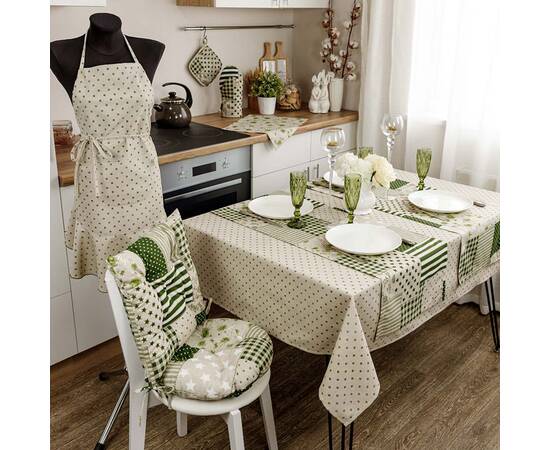 Скатерть 136х220 Горох зеленый Господиня Прованс (031602), Тип: скатерти, Цвет: зеленый, Форма скатерти: прямоугольная, Размер: 136x220, изображение 4