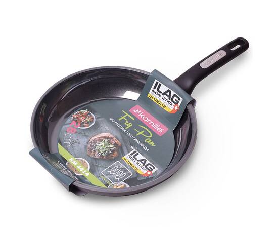 Сковорода О28 см із надміцним антипригарним покриттям ILAG Kamille (4414), Колір: чорний, Тип: сковорода, Форма: кругла, Діаметр (см): 28, зображення 3