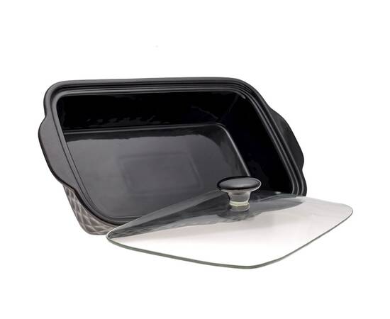 Марміт керамічний прямокутний 36x21x6.5 см 2л з підставкою Kamille (6421), зображення 2