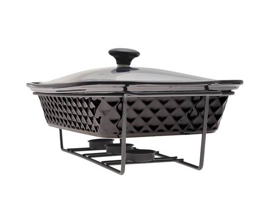 Марміт керамічний прямокутний 41x24x7 см 3л з підставкою Kamille (6422), зображення 3