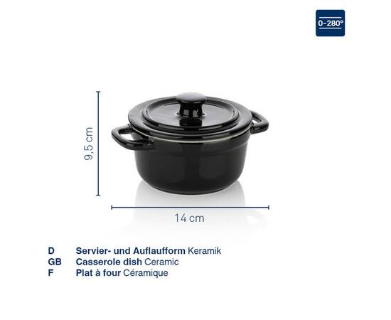 Форма для запікання KELA Malin керамічна з кришкою, O 14х9,5 см чорна (11928), зображення 4