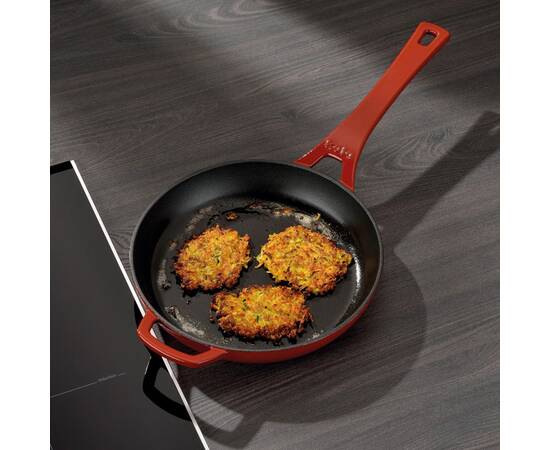 Сковорода чавунна KELA Calido 28 см червона (11963), Колір: червоний, Тип: сковорода, Форма: кругла, Діаметр (см): 28, зображення 3