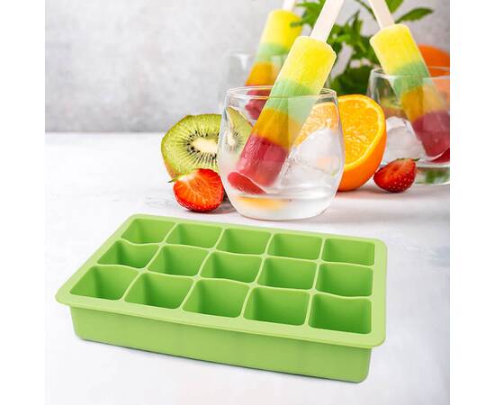 Форма для льоду силіконова 19x12x3,6 см (15 осередків) Maestro (MR1179), зображення 2