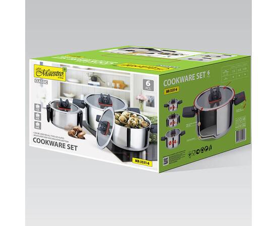 Набір посуду Maestro 6 пр. зі складними ручками (MR3531-6), зображення 3