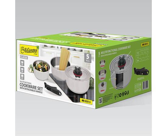 Набір посуду зі змінною ручкою Maestro 5 пр. (MR3531-5), зображення 3