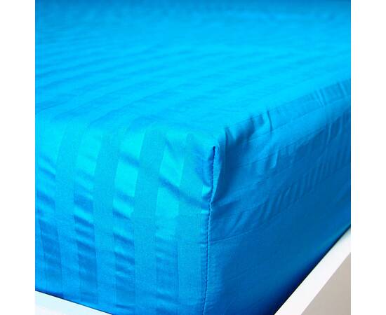 Простирадло на гумці Mf Stripe Mavi 180х200+25 LightHouse (604897), Колір: бірюзовий, Тип: простирадла на гумці, Розмір: 180x200x25, зображення 2
