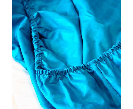 Простирадло на гумці Mf Stripe Mavi 180х200+25 LightHouse (604897), Колір: бірюзовий, Тип: простирадла на гумці, Розмір: 180x200x25, зображення 3