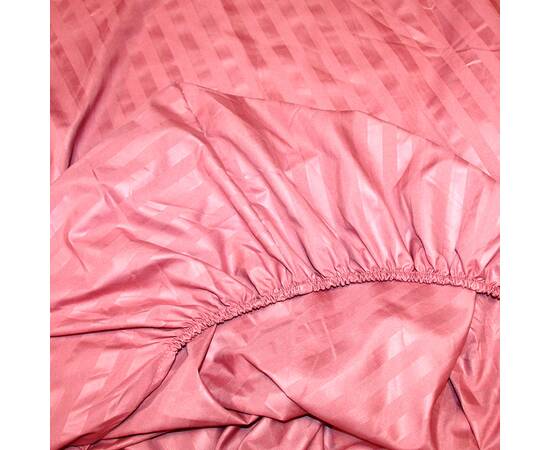 Простирадло на гумці Mf Stripe Pudra 180х200+25 LightHouse (605054), Колір: рожевий, Тип: простирадла на гумці, Розмір: 180x200x25, зображення 3