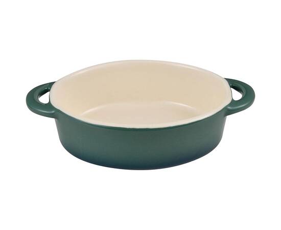 Набір керамічних міні-каструль з кришками Bergner Excalibur, зелений, овал, 2 шт (BG-13365-GR), зображення 2