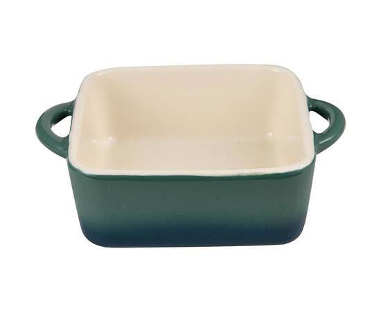 Набір керамічних міні-каструль із кришками Bergner Excalibur, зелений, прямокутні, 2 шт (BG-13364-GR), зображення 2