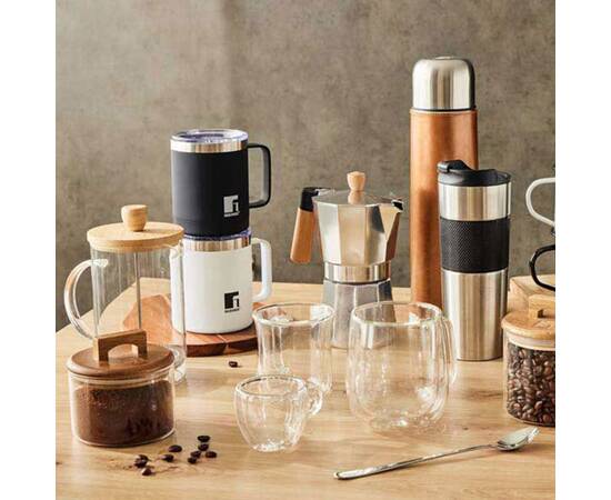 Набір скляних чашок Bergner Coffee & tea lovers, 100 мл, 2 шт (BG-20114-MM), зображення 3