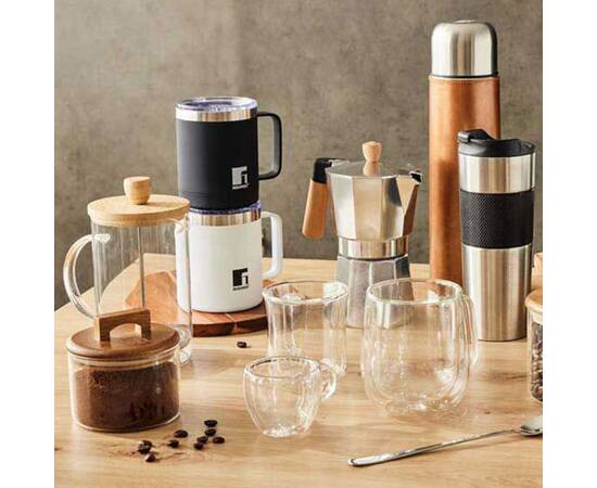 Набор стеклянных чашек Bergner Coffee & tea lovers, 400 мл, 2 шт (BG-20116-MM), изображение 3
