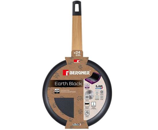 Сковорода для блинов Bergner Earth black, 24 см (BG-34626-BK), Цвет: черный, Тип: сковорода для блинов, Форма: круглая, Диаметр (см): 24, изображение 4