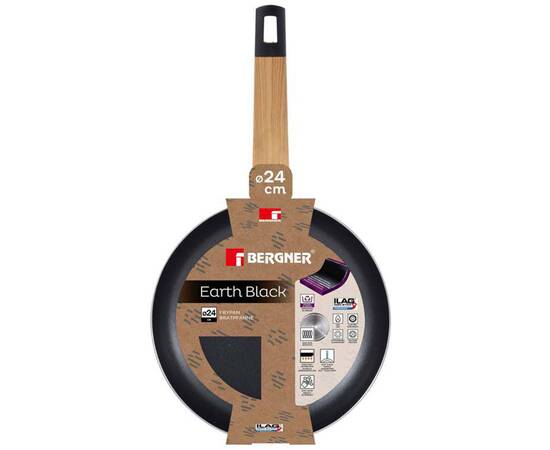 Сковорода Bergner Earth black, 24 см (BG-34623-BK), Колір: чорний, Тип: сковорода, Форма: кругла, Діаметр (см): 24, зображення 4