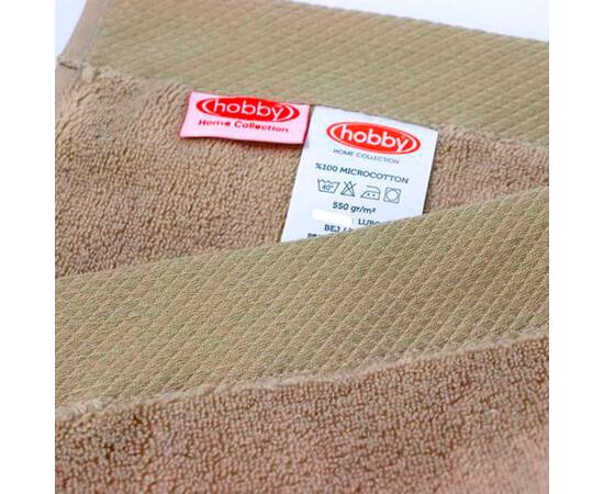 Рушник махровий Lubow Microcotton 50х90 бежевий HOBBY (332423), Колір: бежевий, Розмір: 50x90, зображення 3