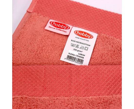 Рушник махровий Lubow Microcotton 50х90 пудра HOBBY (332454), Колір: рожевий, Розмір: 50x90, зображення 3