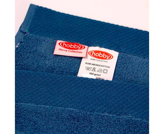 Рушник махровий Lubow Microcotton 70х140 синій HOBBY (332409), Колір: синій, Розмір: 70x140, зображення 3