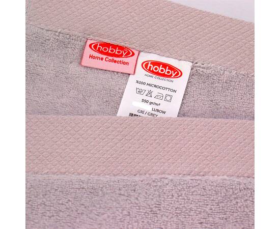Рушник махровий Lubow Microcotton 50х90 сірий HOBBY (332362), Колір: сірий, Розмір: 50x90, зображення 3
