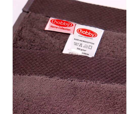 Рушник махровий Lubow Microcotton 50х90 темно-сірий HOBBY (331440), Колір: графітовий, Розмір: 50x90, зображення 3