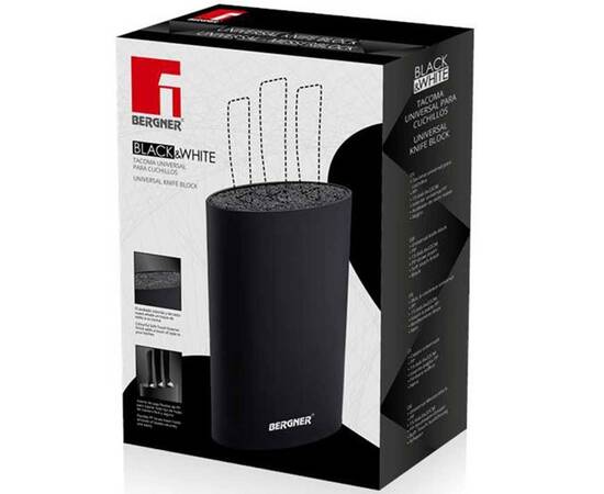 Підставка для ножів Bergner Black & white, 15,6 х6, 6х22 см (BG-3997-BL), зображення 2