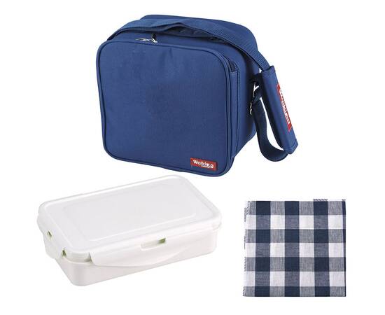 Сумка для обідів (5 предметів) Bergner Walking business, 23х22х13.5 см голуба (BG-3652-BL), зображення 3