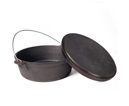 Казан чавунний 8,5 л з литою кришкою БІОЛ (КС08), Об’єм казана: 8,5 л, Наявність кришки: з чавунною кришкою, зображення 2