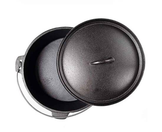 Казан чавунний 8,5 л з литою кришкою БІОЛ (КС08), Об’єм казана: 8,5 л, Наявність кришки: з чавунною кришкою, зображення 3