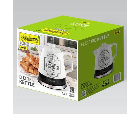 Чайник электрический керамический 1 л Maestro (MR072), изображение 3