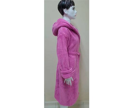 Халат махровий жіночий довгий з капюшоном Welsoft бузковий L Zeron (19289), Колір: бузковий, Розмір: L, зображення 2