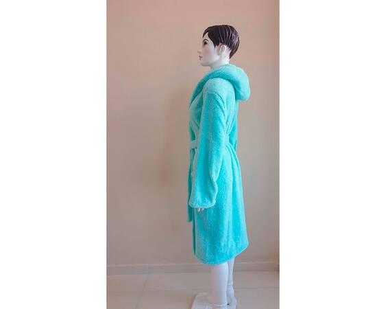 Халат махровый женский длинный c капюшоном Welsoft Мята XL Zeron (19294), Цвет: зеленый, Размер: XL, изображение 2