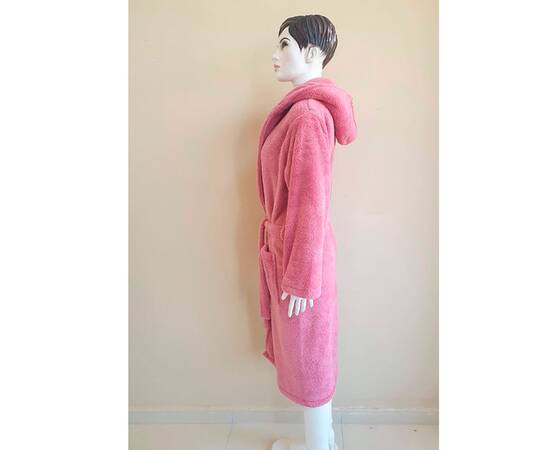 Халат махровый женский длинный c капюшоном Welsoft пудровый S Zeron (19279), Цвет: розовый, Размер: S, изображение 2
