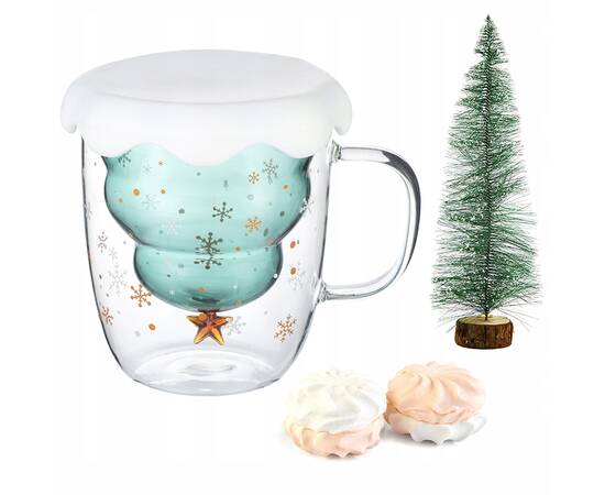 Чашка 320 мл з двошарового скла (Новий рік) Kamille (9018), зображення 2