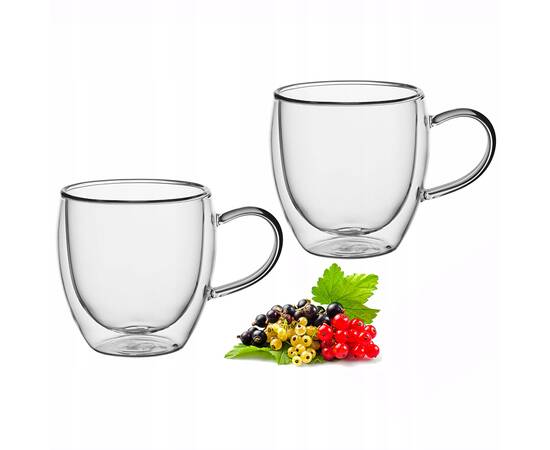 Набор чашек 250 мл из двухслойного стекла 2шт Kamille (9010), изображение 2