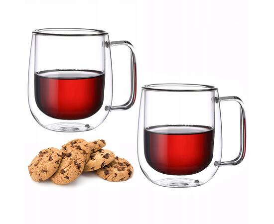 Набор чашек 300 мл из двухслойного стекла 2шт Kamille (9007), изображение 2