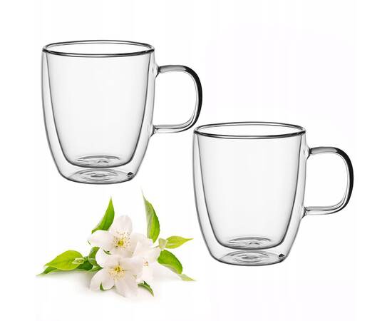 Набір чашок 350 мл з двошарового скла 2шт Kamille (9001), зображення 2