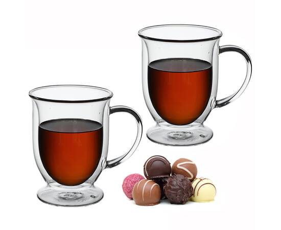 Набір чашок 370 мл з двошарового скла 2шт Kamille (9014), зображення 2