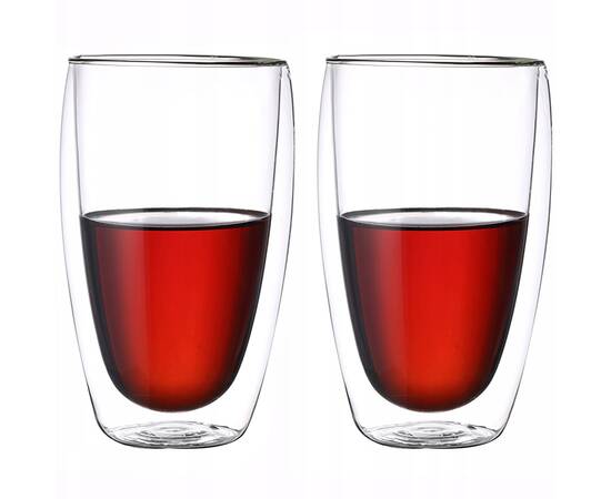 Набір склянок 450 мл з двошарового скла 2шт Kamille (9003), зображення 2