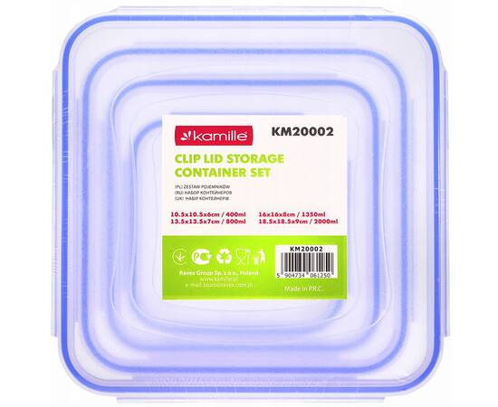 Набор контейнеров для хранения 4 шт. пластиковые Kamille (20002), изображение 3