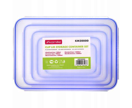 Набор контейнеров для хранения 5 шт. пластиковые Kamille (20000), изображение 3