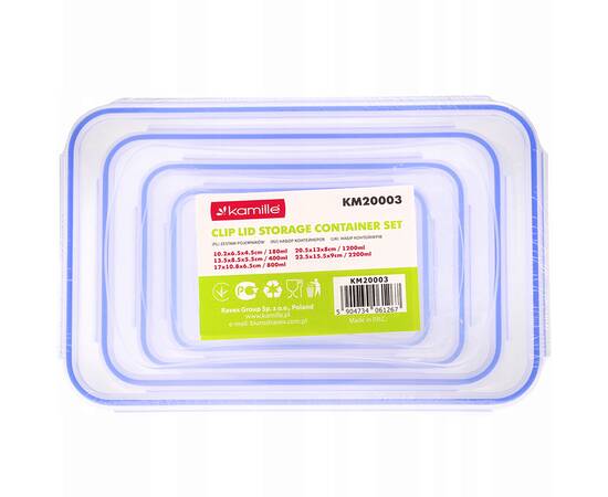 Набор контейнеров для хранения 5 шт. пластиковые Kamille (20003), изображение 5
