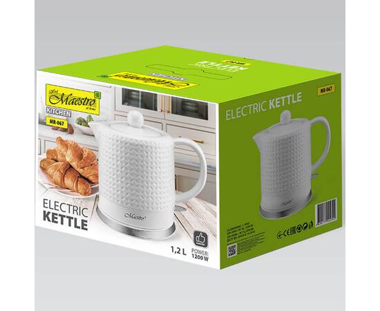Чайник электрический керамический 1,2 л Maestro (MR067), изображение 3